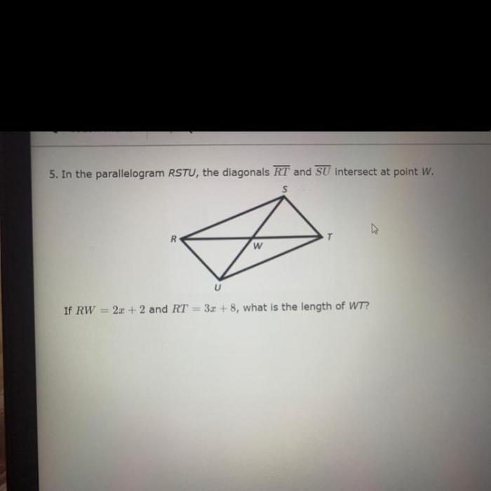 In parallelogram rstu what is su