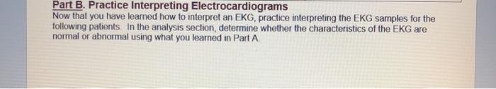 Part b practice interpreting electrocardiograms answers