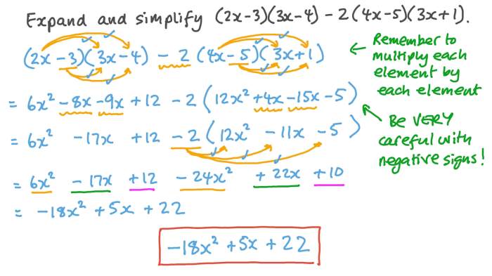 Simplify expressions